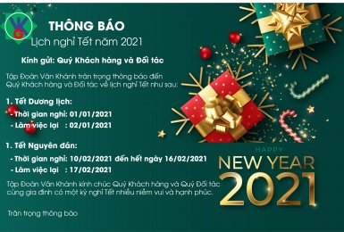 Thông Báo Về Việc Lịch Nghỉ Tết Dương Lịch Năm 2021