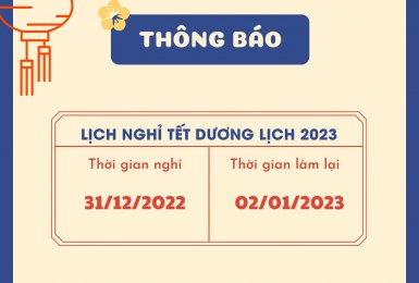 Thông báo Lịch nghỉ Tết dương lịch năm 2023 